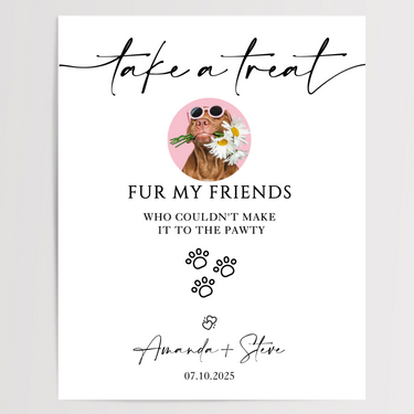 Take A Treat Printed Wedding Signs